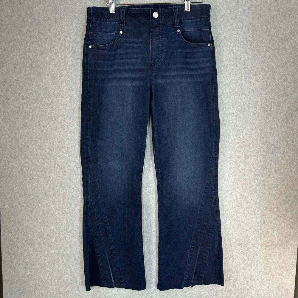 Liverpool The Gia Glider Crop Jeans Twisted Split Hem Dark Wash Denim Size‎ 8 29